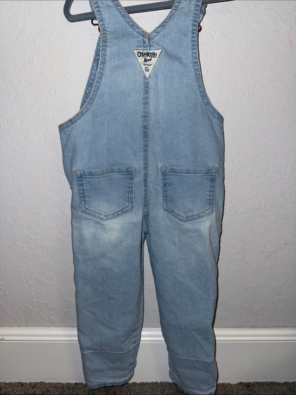 OshKosh B'gosh Light Blue Denim Overalls with Pink Lining